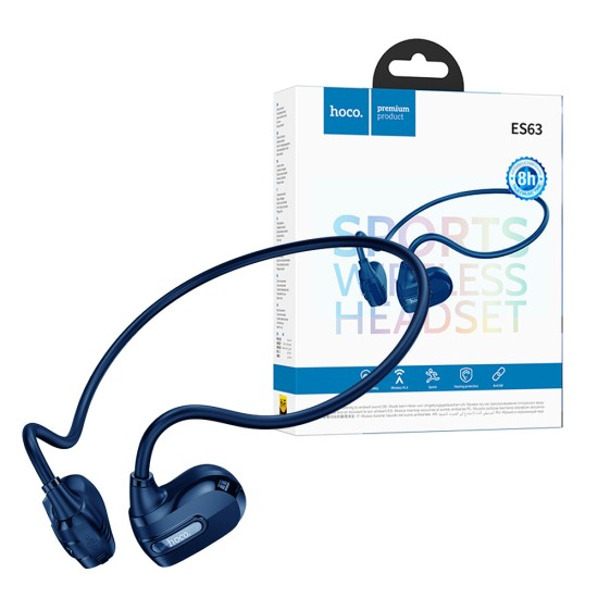 Hoco Bluetooth Neckband Earphones ES63 Graceful Air Conduction Blue